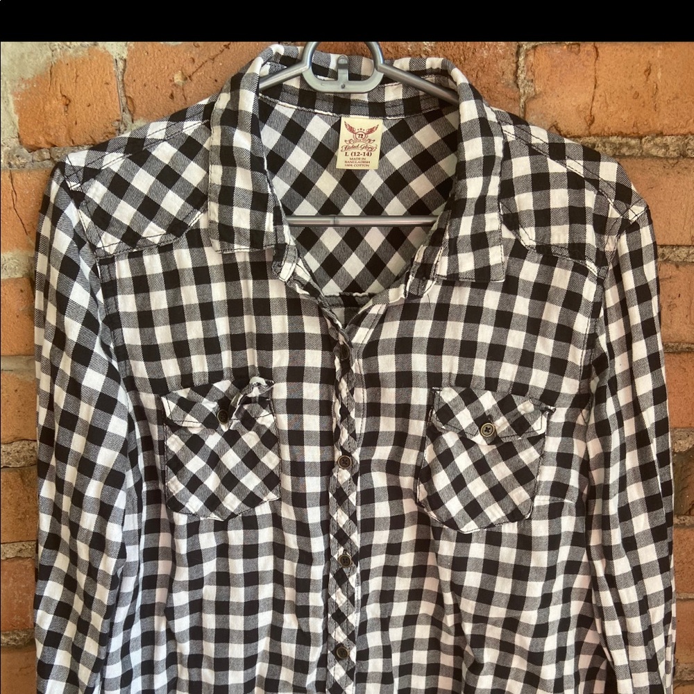 Checkered flannel top